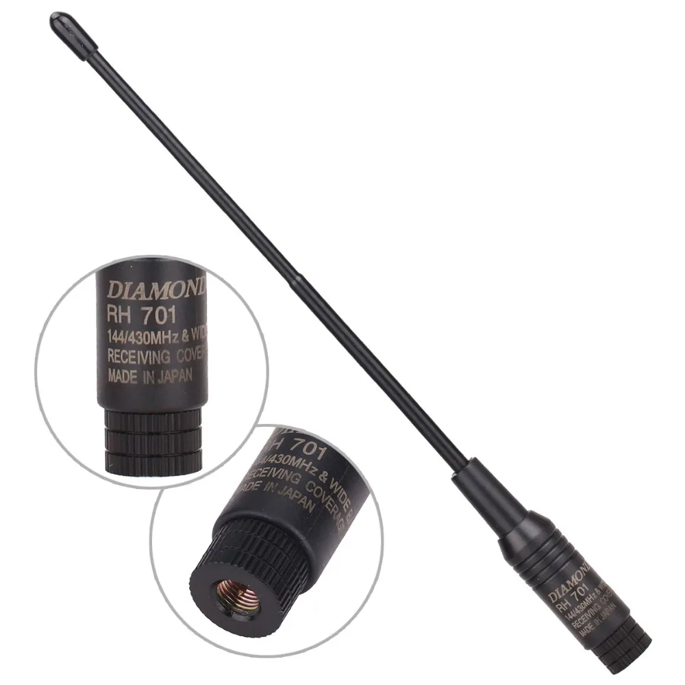 2Pcs Diamond RH-701 SMA-Male Dual Band U/V 144/430MHz Antenna for Baofeng Yaesu TYT TH-UV8000D/E Wouxun KG-UV8D/9D Walkie Talkie