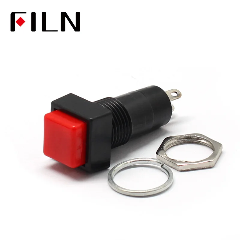 Square Momentary ON OFF Push Button Switch Red Blue Green Yellow White Black SPST Car Dash 12V 12MM PBS-11A PBS-11B (7)