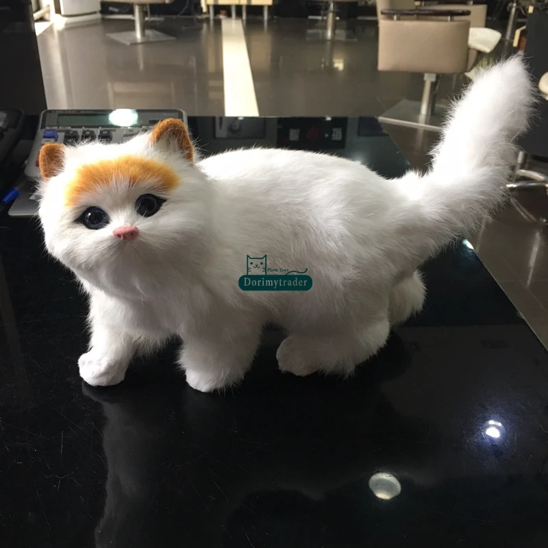 Dorimytrader lifelike cuddly animal cat plush toy realistic animals pet cats toy decoration gift 35 x 20cm DY80020 (20)