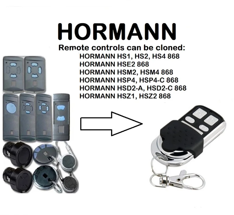

HORMANN HS, HSE, HSM, HSP, HSD, HSZ Remote Control Duplicator 868.35MHz.