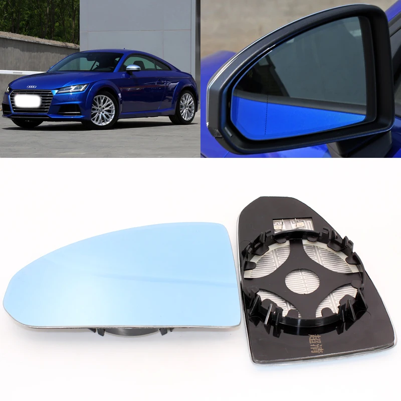 Для Audi TT большое видение синее зеркало анти Автомобильное зеркало заднего вида Отопление модифицированный широкоугольный отражающий Реверсивный объектив