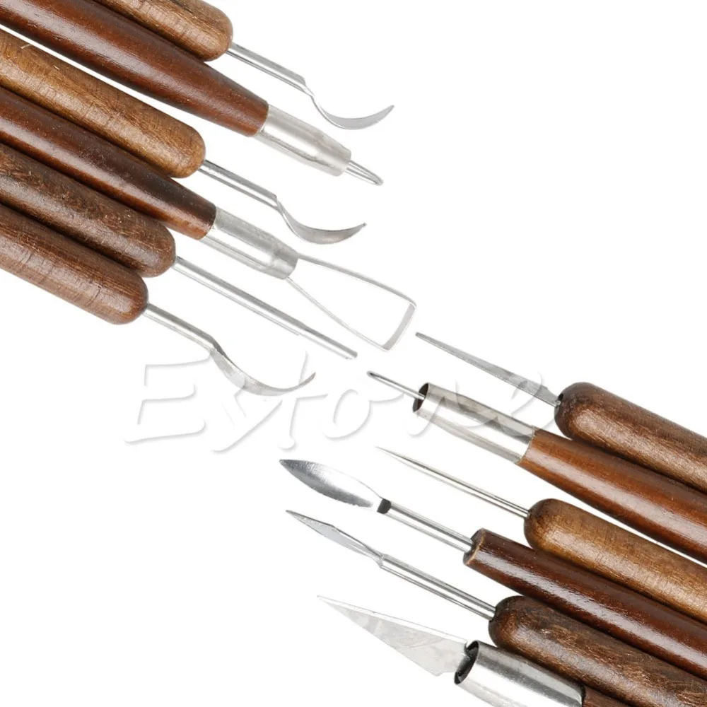 6Pcs DIY Pottery Clay Wax Sculpture Carving Modelling Hobby Tools Art