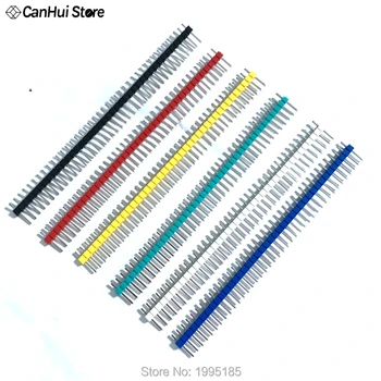 

30pcs Pin Connector Male 2.54mm Pitch Pin Header Strip Single Row 40 pin Connector Kit for PCB board (6 Colors Each 5pcs)