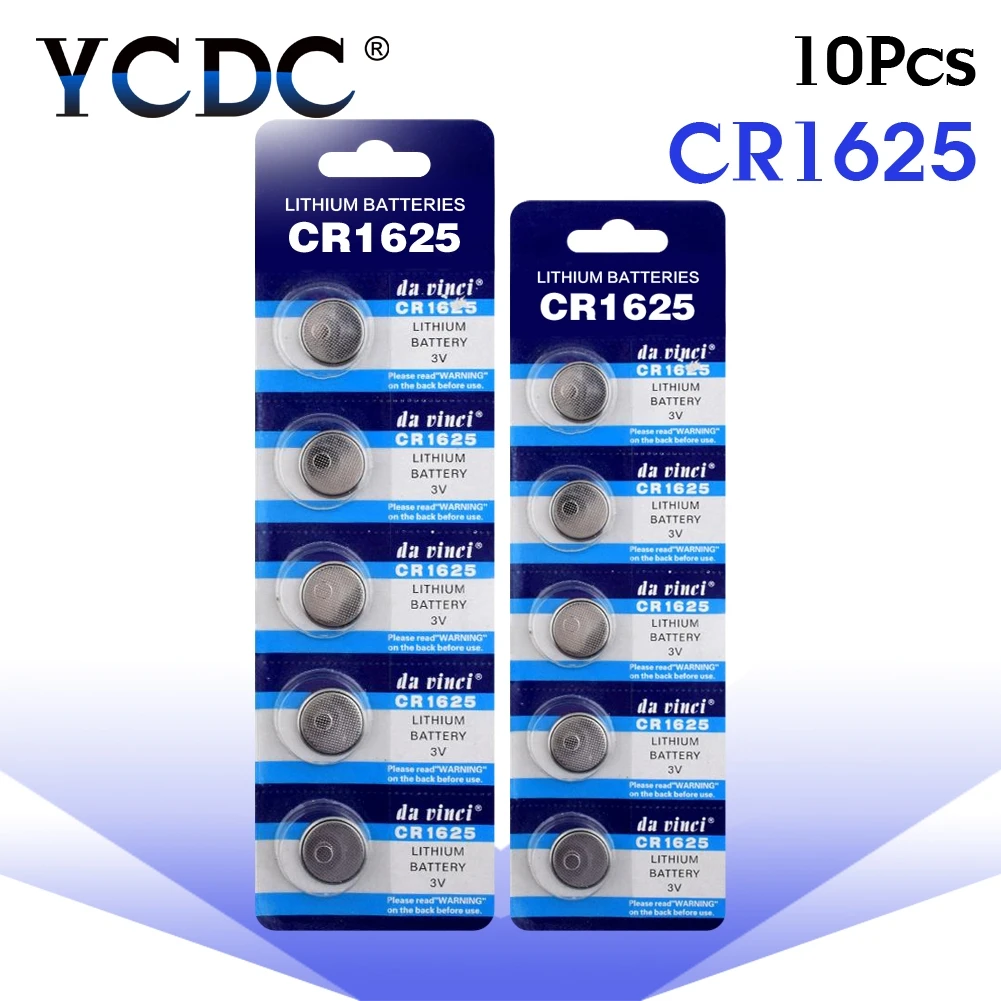 

10pcs/pack CR1625 Lithium Button Battery BR1625 LM1625 KCR1625 Cell Coin Batteries 3V CR 1625 For Watch Electronic Toy Remote