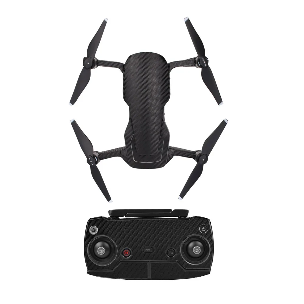 Wtohobby ПВХ наклейка углеродное волокно графические Стикеры для DJI Mavic Air Skin 3 батареи дистанционного самолета полный набор наклейки