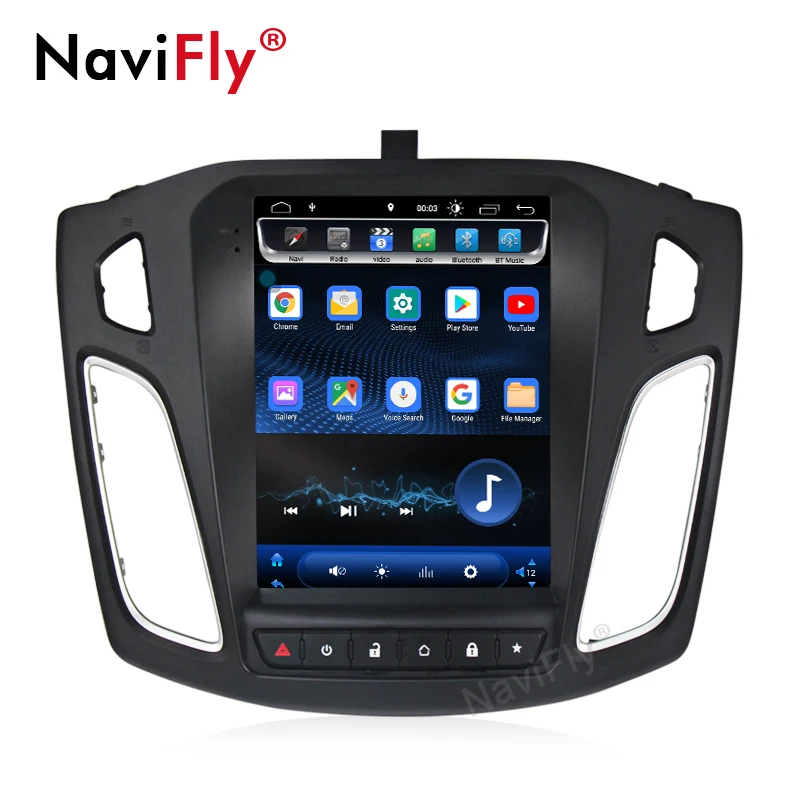 Navifly Tesla Android8.1 Автомобильный gps multmiedia плеер для Ford Focus 2012 2017 поддержка RDS DVR вид