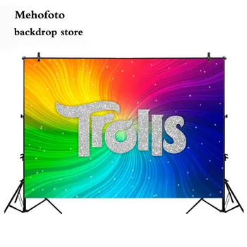 

Mehofoto Trolls Background for Party Decoration Newborn Baby Birthday Theme Party Backdrop for Parties Banner Cartoon 334