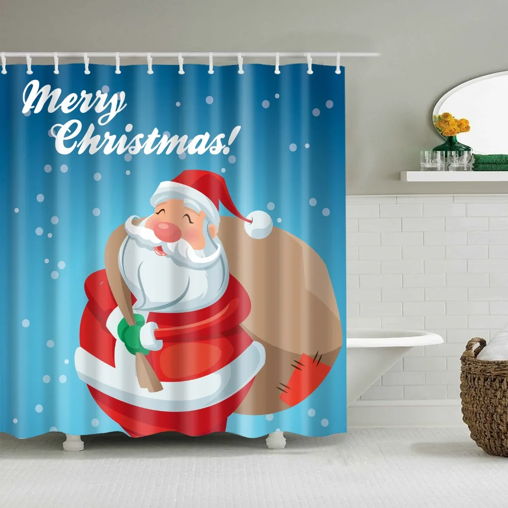 Merry Christmas, Санта Клаус, Рождественский олень, занавеска для душа, Frabic, водонепроницаемый, полиэстер, для ванной, занавеска для душа