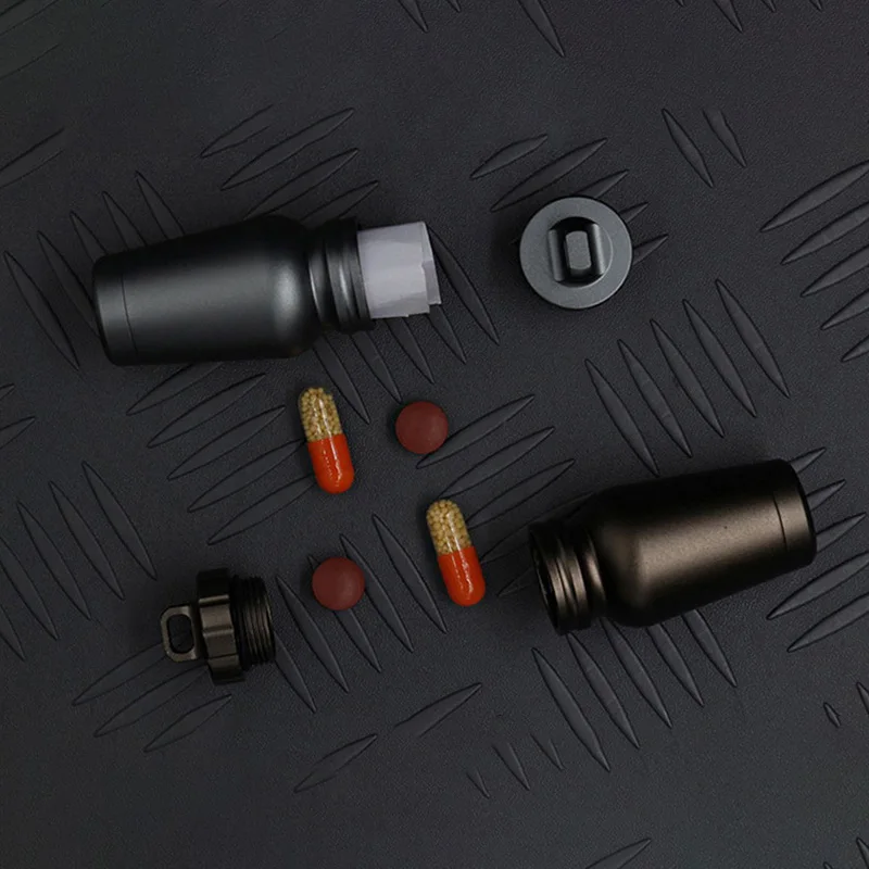 Small Aluminum waterproof pills box holder outdoor portable life-saving medicine cans sealed pill bottle tank storage container
