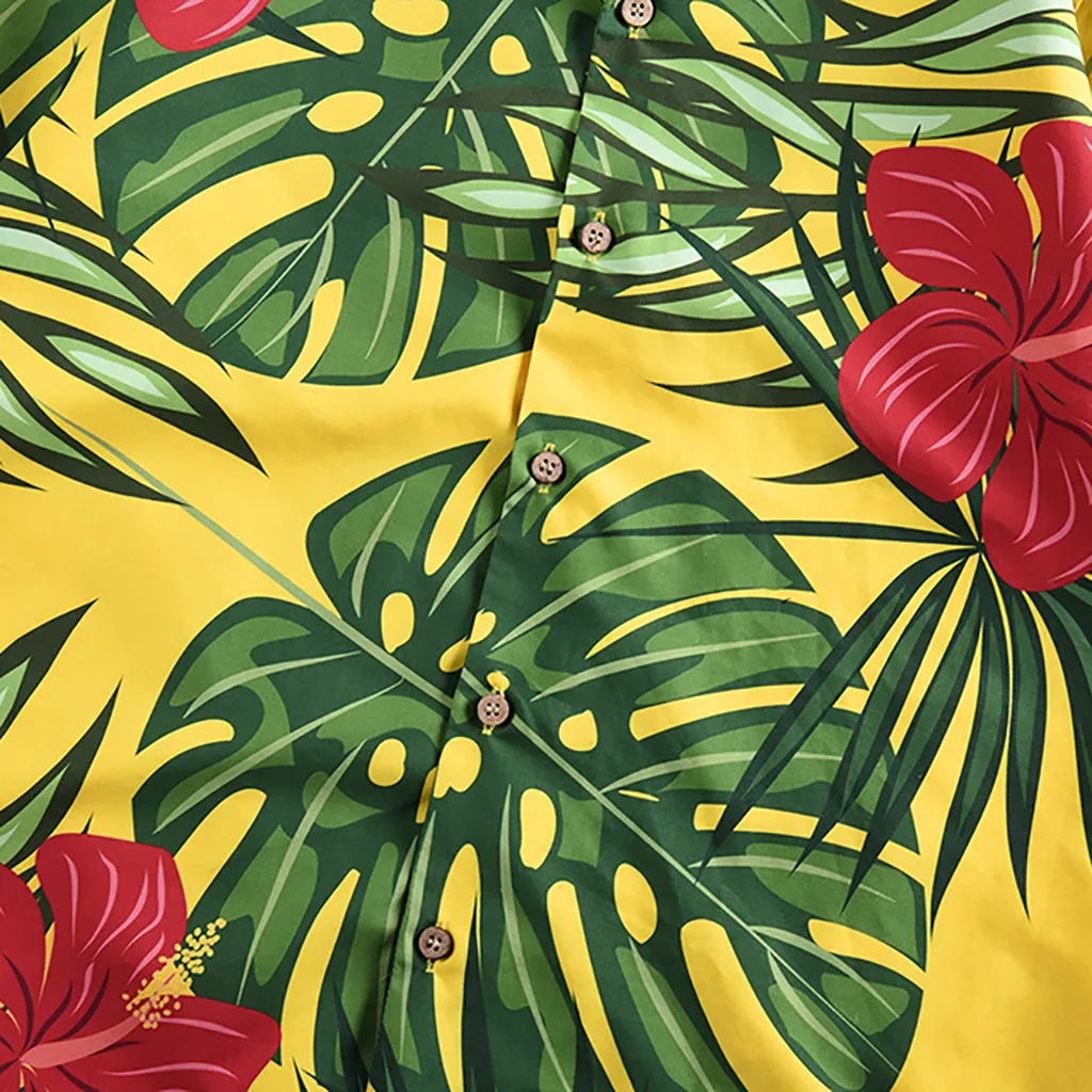Новое поступление мужская повседневная мужская гавайская рубашка весенние и летние модные парные пляжные топы с короткими рукавами и персональным принтом