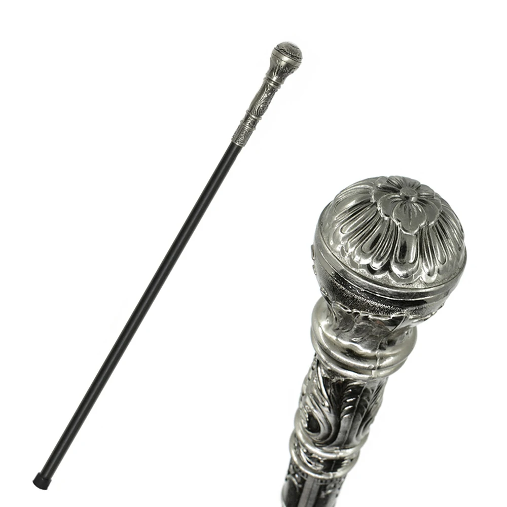 Caña de palo de caminar de moda Vintage elegante para hombres mango de bola de mano antigua bastones de Metal suave hombre bastones de mano hombres 91 cm - 1