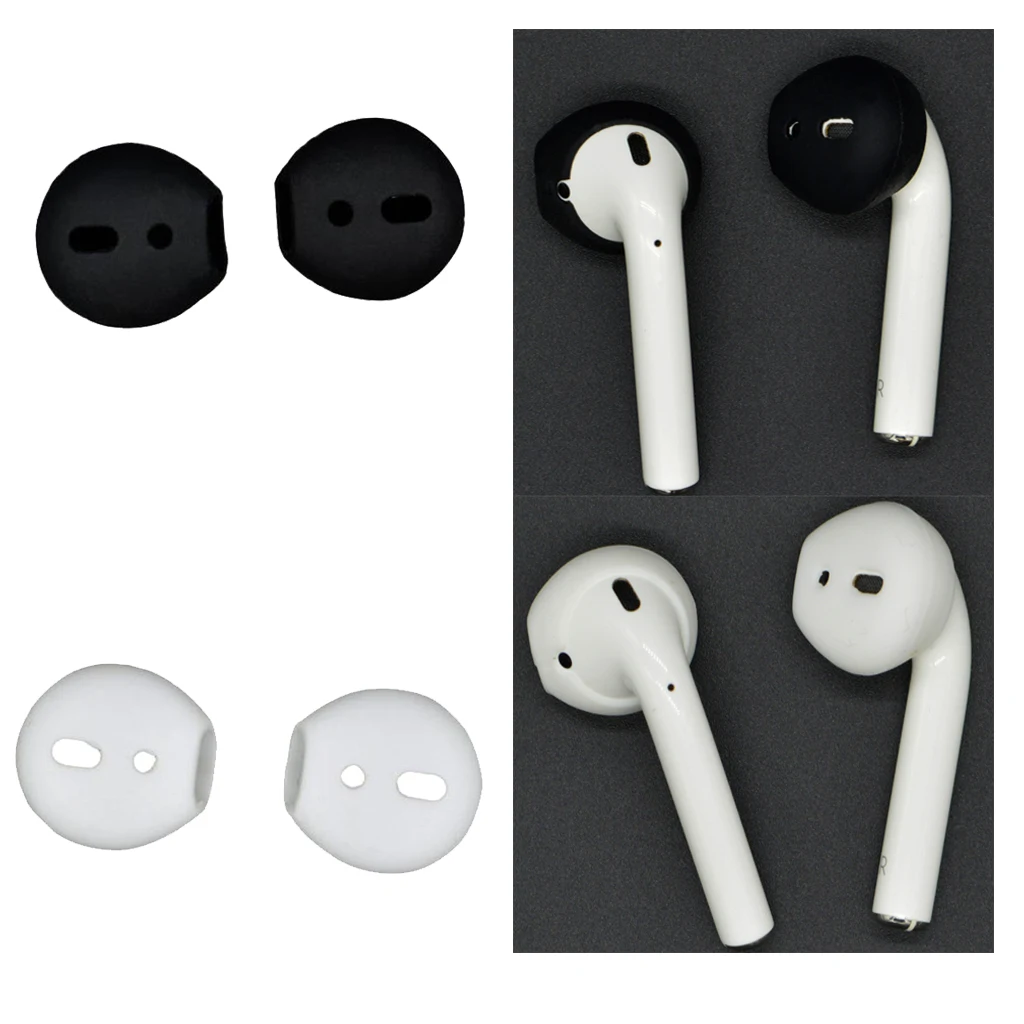 

2Pairs Ear Eartips Earbuds Skin Cover for Apple iPhone 7 Earpods Black+White Compact and Extremely Durable Light Soft