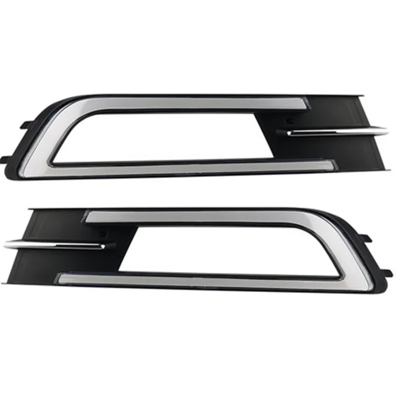  2Pcs LED Daylight for Volkswagen MAGOTA b8 2017 2018 Daytime Running Light with yellow turn signals - 32916954352