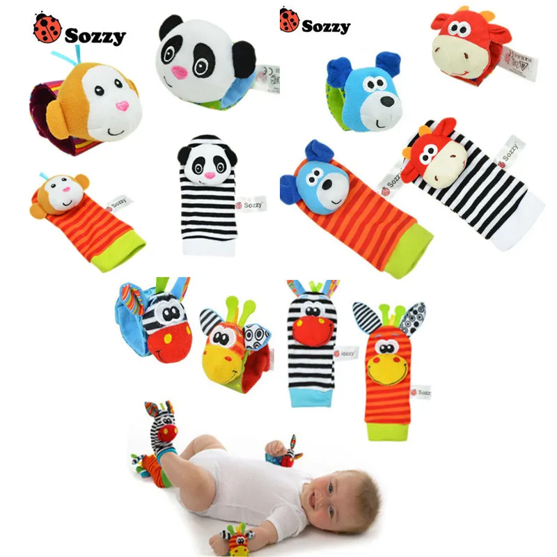 Baby Rattle Toys Wrist Foot Finder Small Soft Baby Boy Toy for 0-12 Months Children Infant Newborn Plush Socks Brinquedos