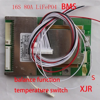 

16S 80A version S LiFePO4 BMS/PCM/PCB battery protection board for 16 Packs 18650 LiFePO4 Battery Cell w/ Balance