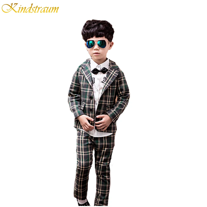 

Kindstraum 2017 Boy's Formal Suits England Style Blazer + Pants 2 Pcs/Set Kids Clothing Sets for Wedding & Party Wearing, MC155