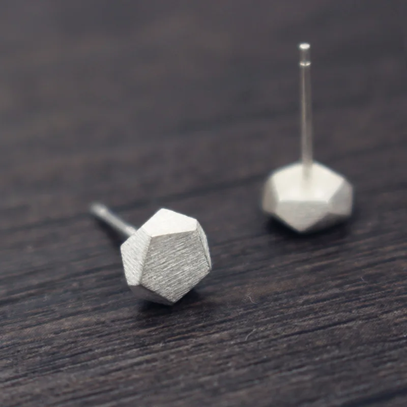 925 пробы серебряные серьги для мужчин минималистичные пятиугольные серьги матовый процесс Твердые персонализированные найти ювелирные изделия