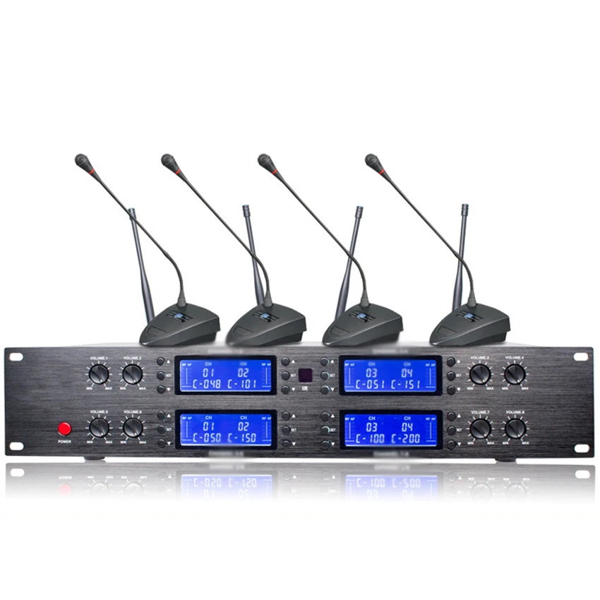 UR 8008 8 Channel Conference Wireless Desktop Table Microphone System