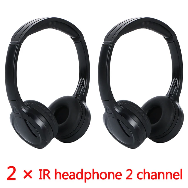 2 Pcs Ir Infrarouge Sans Fil Casque Stéréo Pliable Voiture Casque