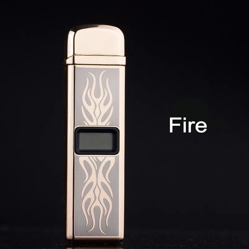 Бренд SDIN мини Новинка сигарета USB Зажигалка бездымный Электрический прикуриватель для сигар умный дисплей дуга импульсный Ligthers ветрозащитный - Цвет: Fire