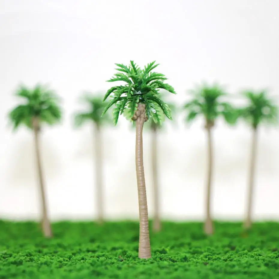 

20pcs 75mm-190mm Model Coconut Trees Palm Model Layout Train Scale 1:60-1:200 NEW model train ho scale YS04 railway modeling