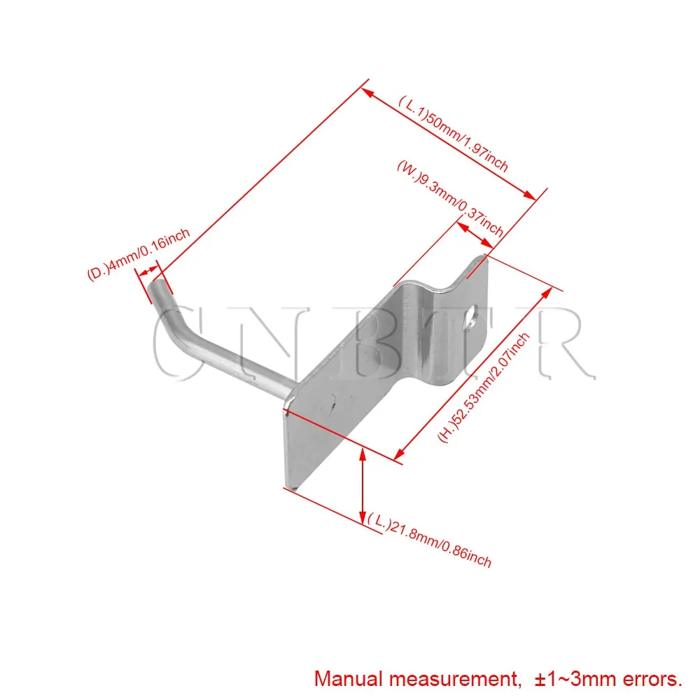 CNBTR 25x серебро из нержавеющей стали 50 мм Длинный крючок 4 мм Диаметр планка один крюк штырь руки вешалки для витрины в магазин зубец подвесная вешалка