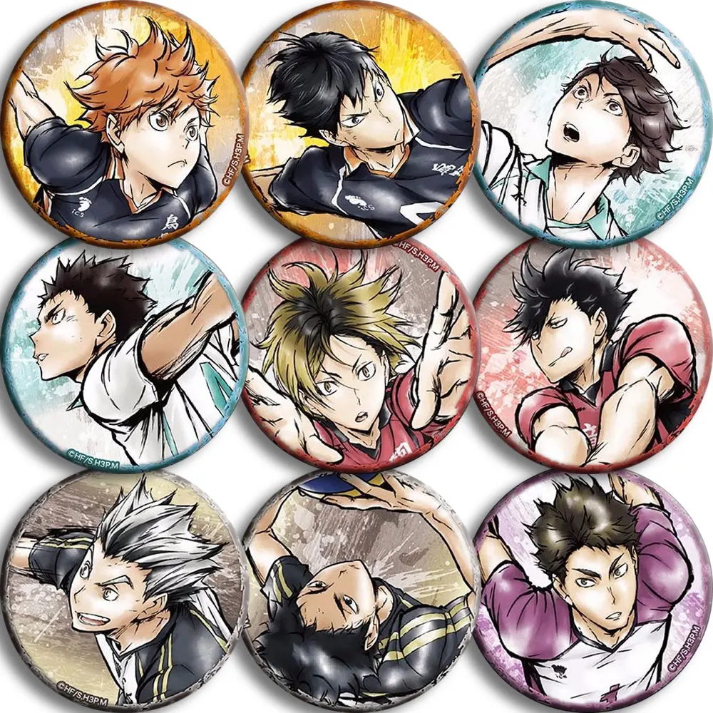 

Volleyball Junior and Wind Badge Day Xiangyang Anime Badge 58mm Two Yuan Anime Periphery Gift Poster Costumes Badge