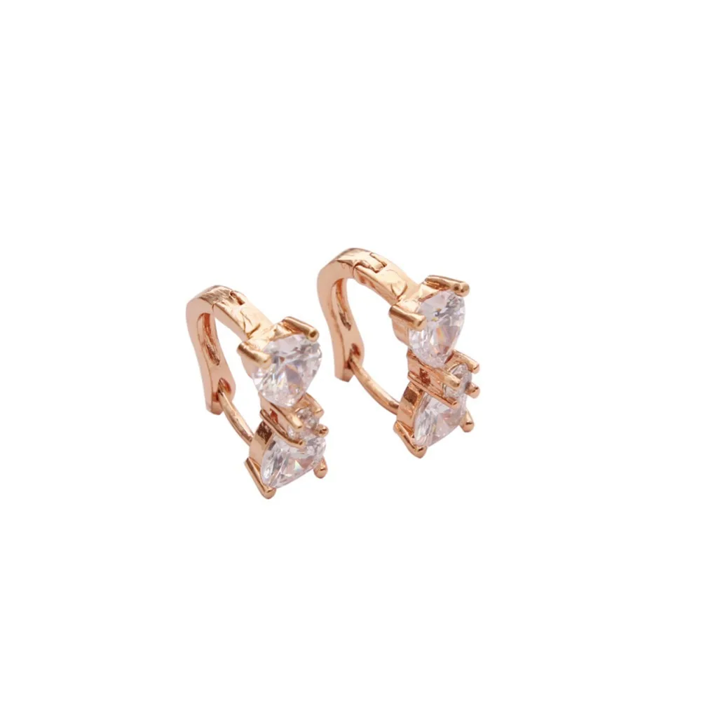 Очаровательные Модные женские серьги-кольца с блестящими прозрачными кристаллами и бантом золотого цвета, Свадебные вечерние ювелирные аксессуары