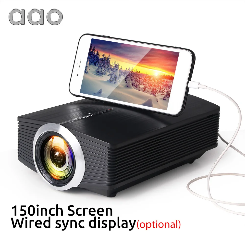 AAO YG500 ترقية YG510 جهاز عرض صغير 1080 P 1800 التجويف المحمولة LCD جهاز عرض (بروجكتور) ليد المنزل سينما USB HDMI 3D متعاطي المخدرات باس المتكلم AAO YG500 ترقية YG510 جهاز عرض صغير 1080 P 1800 التجويف المحمولة LCD جهاز عرض (بروجكتور) ليد المنزل سينما USB HDMI 3D متعاطي المخدرات باس المتكلم