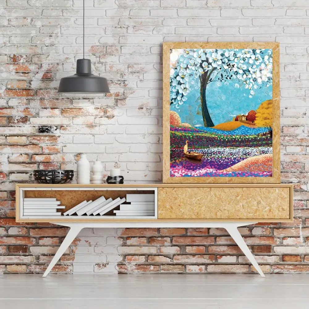 

Laeacco Modern Watercolor Canvas Painting Graffiti Posters Prints Abstract Wall Art Picture Nordic Living Room Salon Home Decor