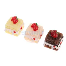 Комплект из 3 предметов 1/12 весы макеты кукольного домика и других десертов с миниатюры еды квадратный пирог