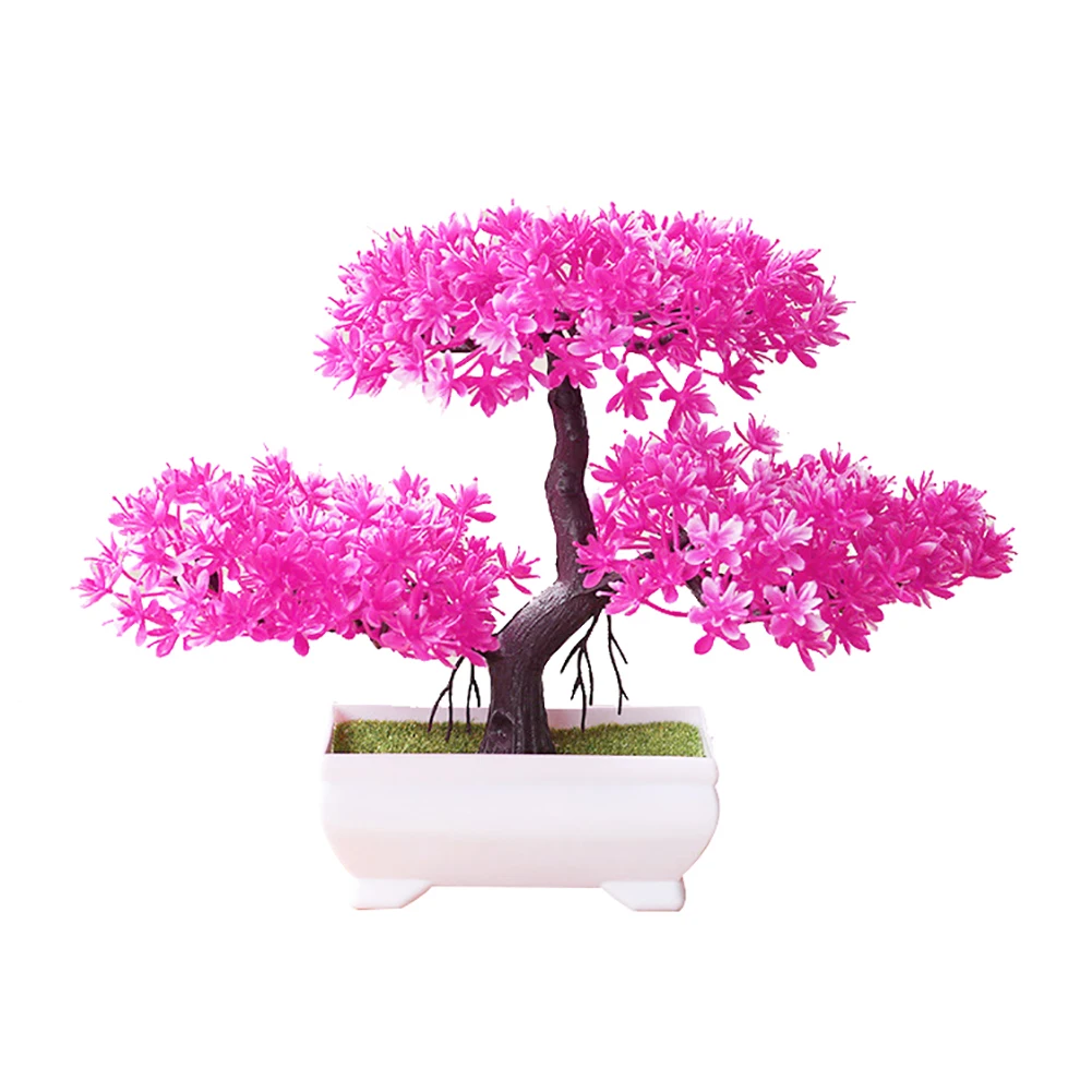 Добро пожаловать сосновый эмулят бонсай моделирование, искусственные растения поддельные Растения Орнамент Декор искусственные растения для дома аксессуары Декор - Цвет: Розовый