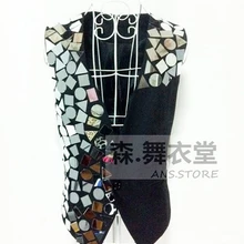 S-5XL DJ Мужская мода жилет певец ds зеркало нерегулярные костюм костюмы