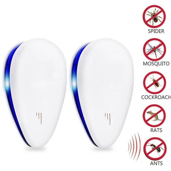 

Drop Shape Ultrasonic Electronic Pest Control Repeller Plug In Insect Repellent Killer for Mouse Mosquito Cockroach Cricket Bugs