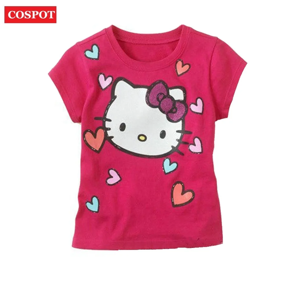 COSPOT Baby Girl Summer Short T Shirt Girl's Cotton Summer T Shirt Kids ...