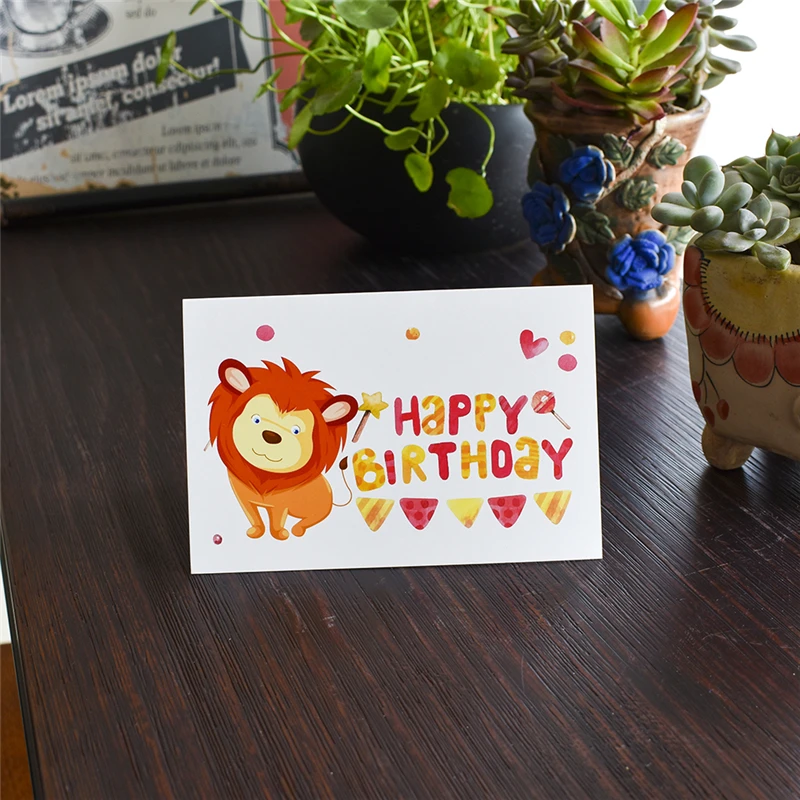 День рождения Единорог спасибо карта с конвертом пользовательские приглашения примечание карты пустой внутри поздравительные открытки 6x4 подарочная карта