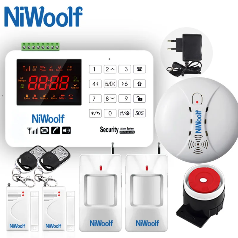 NiWoolf GSM сигнализация Система VIP-покупатель цена система охранной сигнализации для дома дверной Детектор инфракрасный детектор сенсорная клавиатура 433 МГц