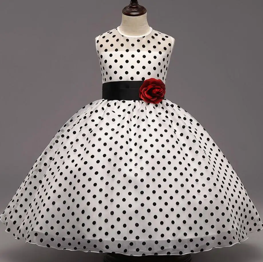 Baby Girl Toddler Princess Pageant Party Lace Bow Flower dot Dresses Elegant Baby Girls Clothes Infant Kids Clothing HB2078 baby girls princess shoes kids children princess shoes baby girl first walkers flower toddler infant shoe baby kids shoes