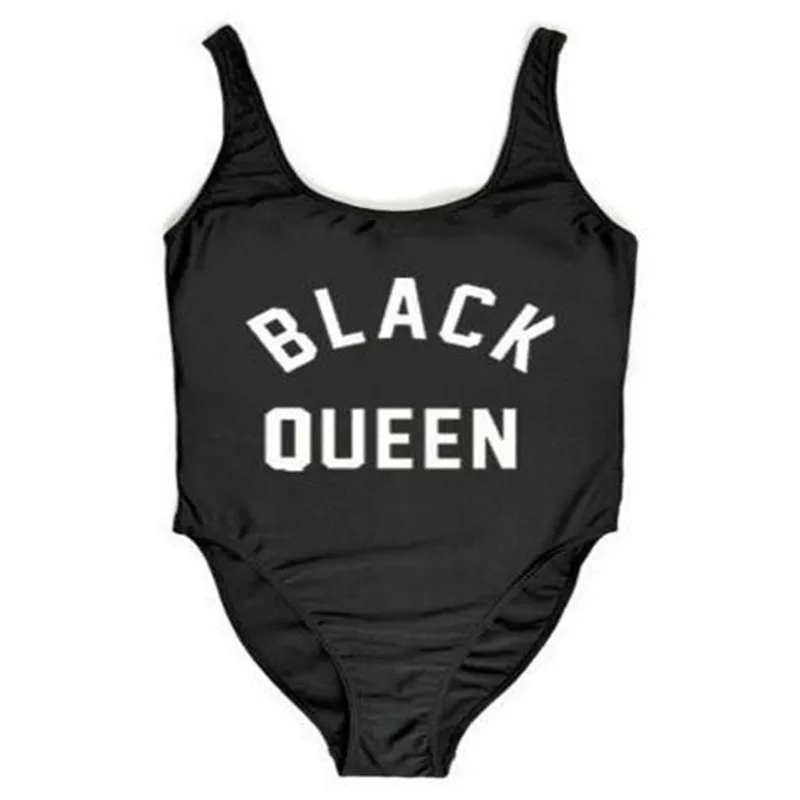 Black Queen 2017 Bikini Swimwear Women Funny Swim suit Sexy Low Back