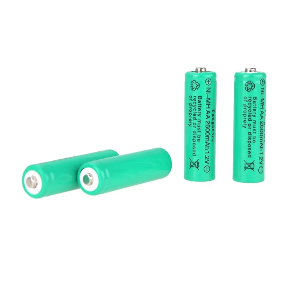 AAAE Топ TangsFire 4x2600 mAh 1 2 V AA перезаряжаемый Ni MH аккумулятор для аккумуляторной