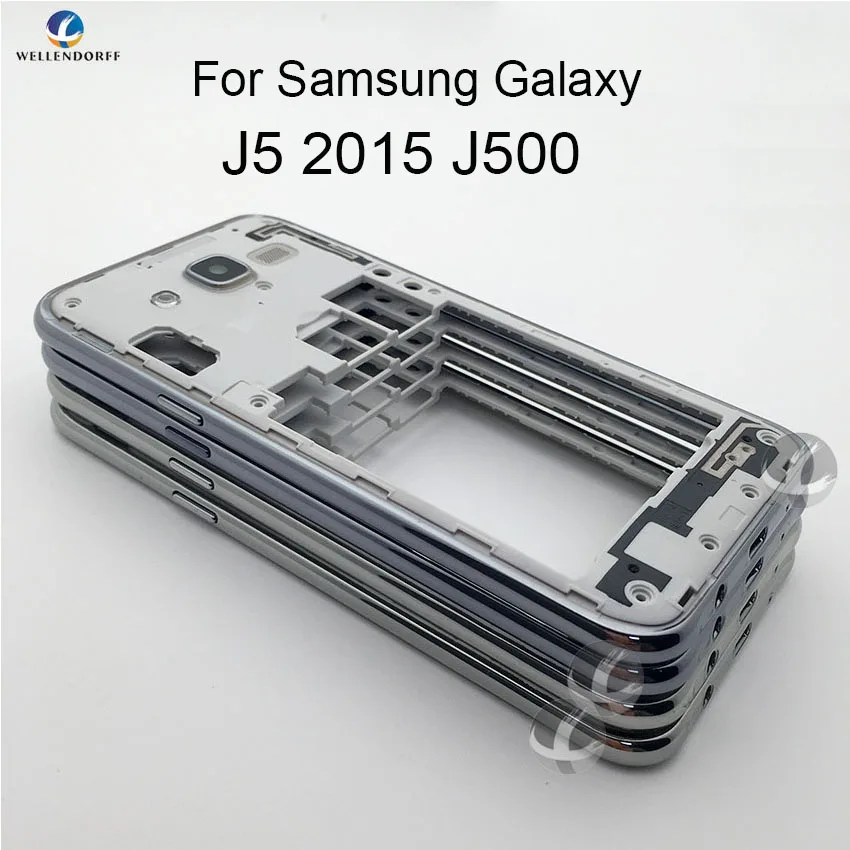 

Dual / Single Middle Bezel Frame For Samsung J5 2015 J500 J500F Housing Door Chassis Cover Case Original New With Side Buttons