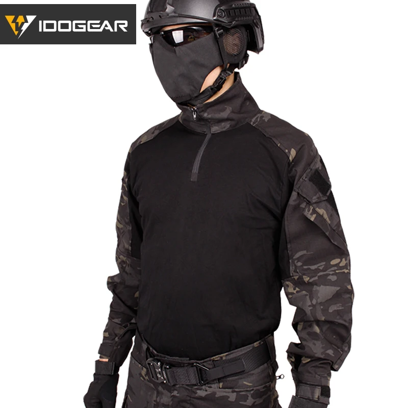 IDOGEAR ghillie костюм зимняя одежда для охоты Пейнтбольная Боевая Gen3 футболка Военная страйкбольная тактическая камуфляжная Мультикам CP армейская 3101 - Цвет: Multicam black