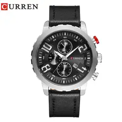 Curren часы для мужчин лучший бренд класса люкс ремень из коровьей кожи Кварц-часы спортивные мужские часы водостойкие Relogio Heren Hodinky 8193