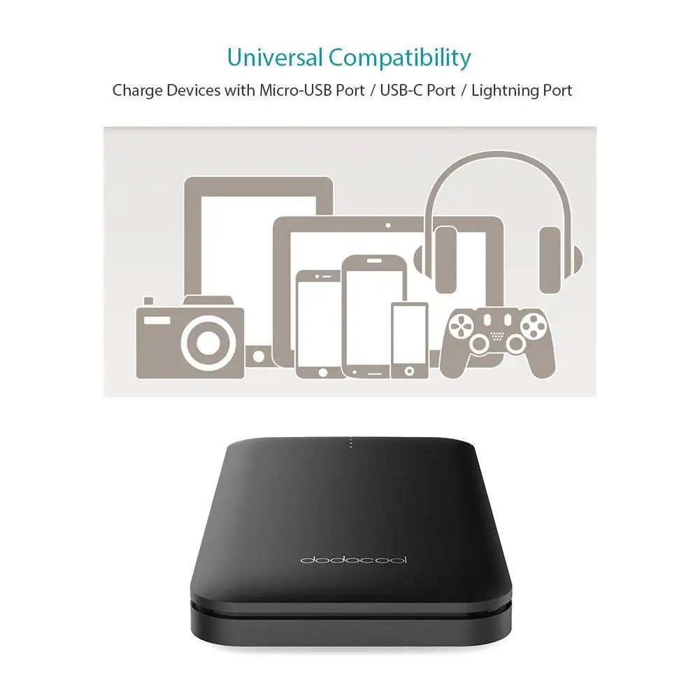 

Portable Ultra-thin 10000 mAh PowerBank laptop power bank Dual Output Mobile LED Display 30cm Charging Cable For iphone 7 iphone