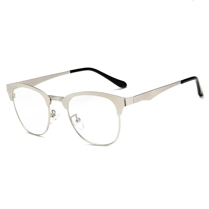REALSTAR модные золотые металлические оправы для очков женские оптические очки близорукость оправа Брендовые очки против голубого излучения мужские Oculos S313 - Цвет оправы: No1 Silver