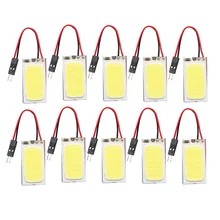 10pcs/set DC 12V Car Panel Light 6W 48SMD COB LED Car Interior Dome Reading Lamp Bulb Super White T10 Festoon Light festoon 39mm 6w 420lm 6 cob led white light car auto reading lamp dome bulb 12v 2 pcs