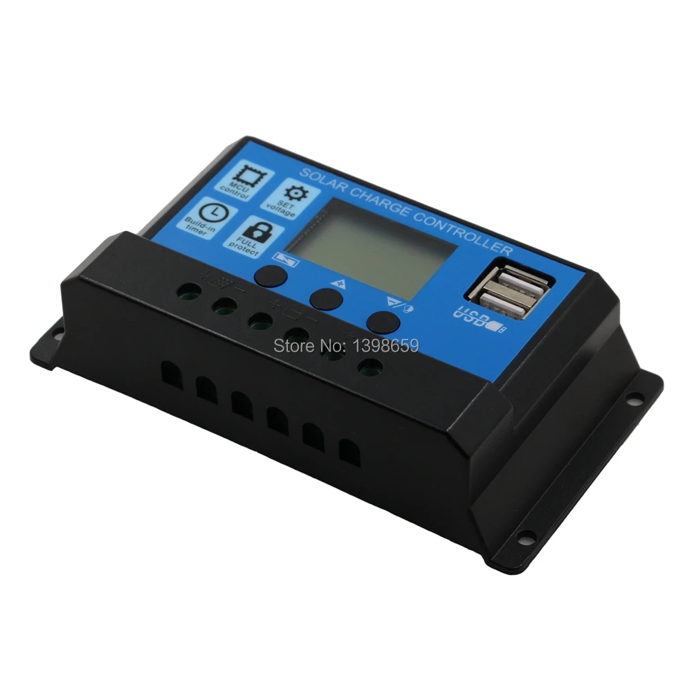 10A 20A 30A Солнечный контроллер 12V24V автоматический рабочий солнечный регулятор PWM с