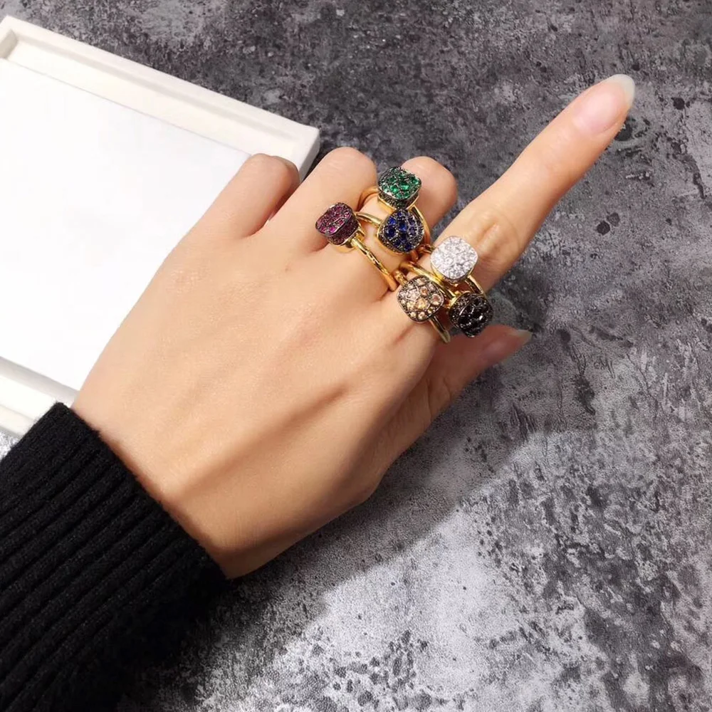 Дизайнерское модное Брендовое кольцо с карамельным камнем для женщин, роскошное розовое золото, 585 серебро, ювелирное изделие, смешанный свой собственный стиль, бижутерия