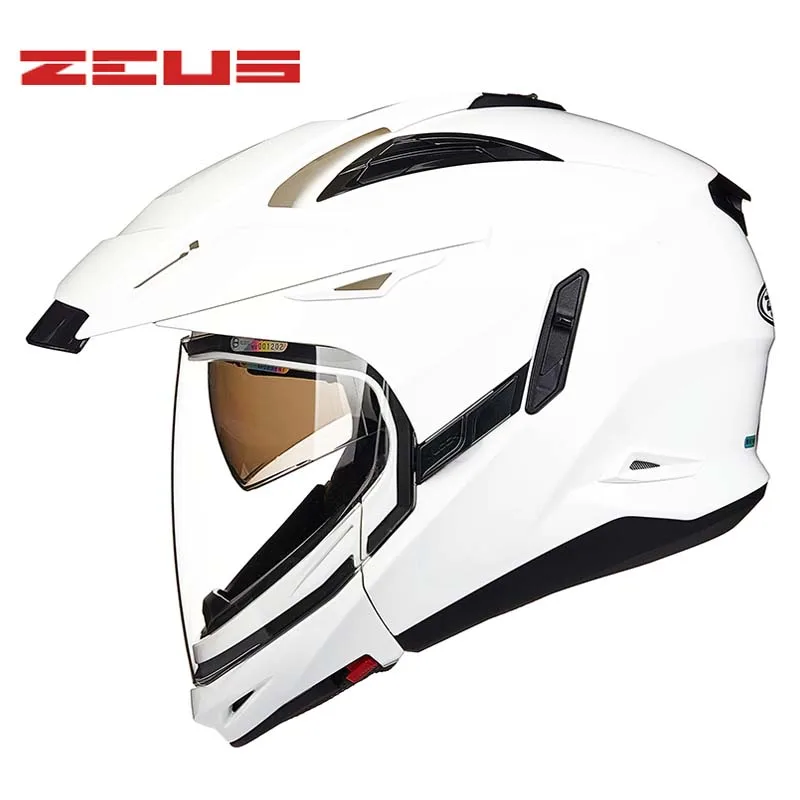 

2018 New ZEUS modular double lenses motocross motorcycle helmet ZS-613B off road motorbike helmets made of ABS have 7colors