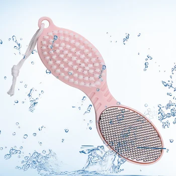 

4 in 1 Multifunction Foot Pedicure Tool Brush Feet Dead Skin Cuticle Remover Brush Improving Blood Circulation Foot Care Brush